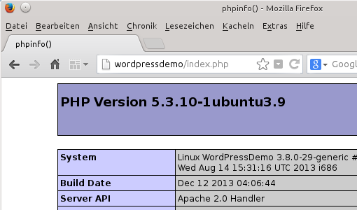 PHP-Infoseite