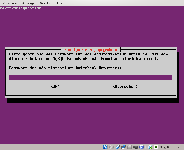 MySQL-root-Passwort eingeben