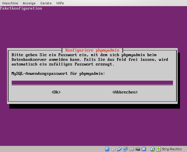 MySQL-phpmyadmin-Passwort festlegen