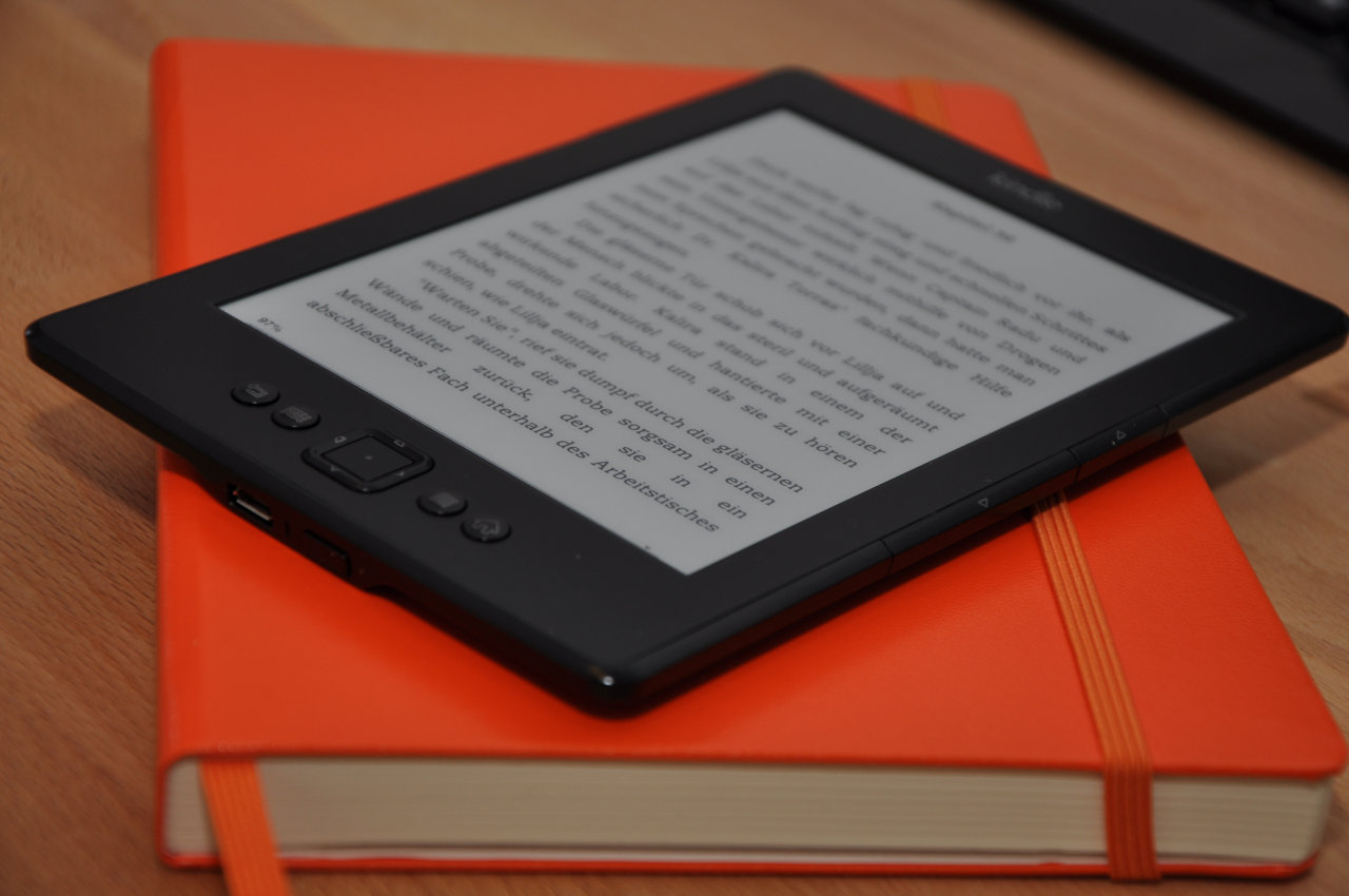 Mein Kindle auf einem A5-Notizbuch
